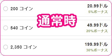 stripchatのコイン基本料金